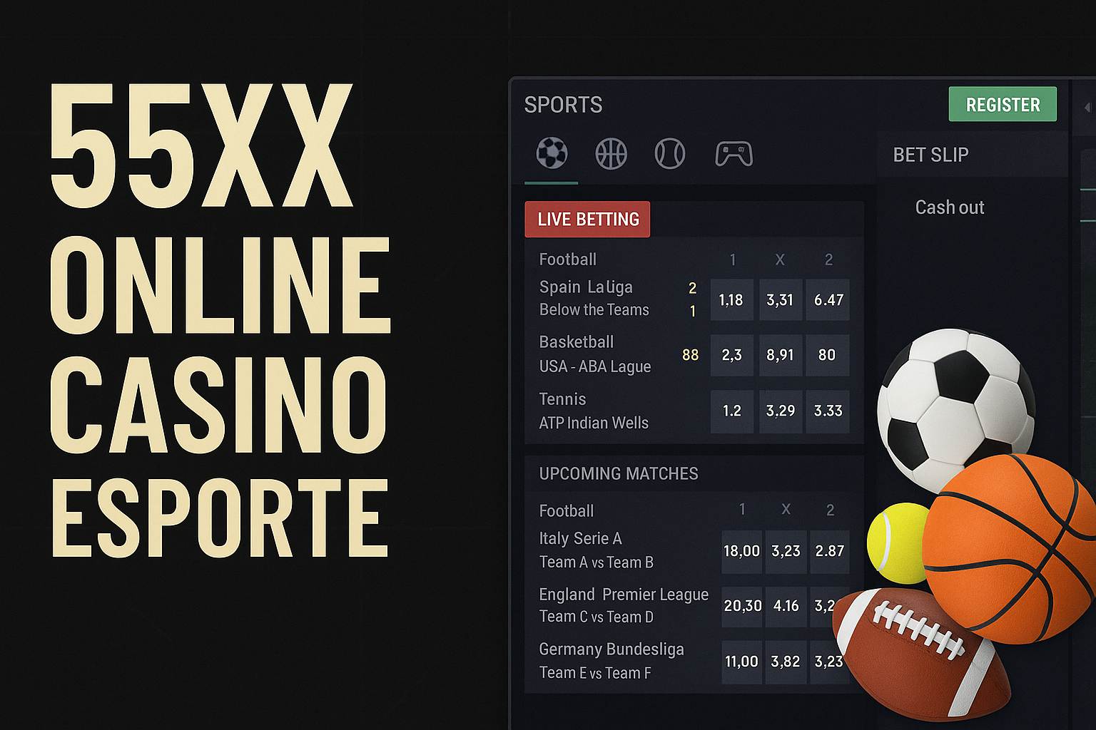 Aposte em apostas esportivas no cassino online 55XX